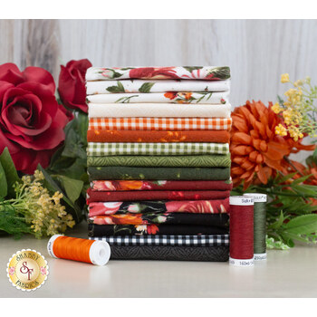 Harvest Rose Flannel  16 FQ Set by Maywood Studio, Image