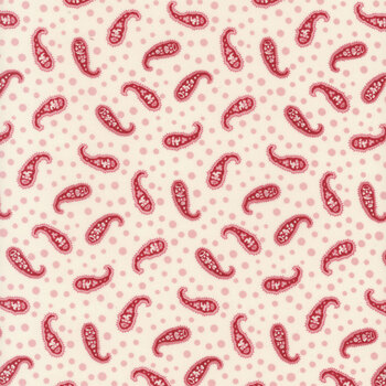 Valentine Wishes 1022-08 Cream/Red by Stacy West for Henry Glass Fabrics, Image