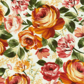 Harvest Rose Flannel MASF10630-E Big Rose by Maywood Studio, Image