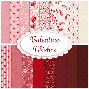 Valentine Wishes  17 FQ Set by Stacy West for Henry Glass Fabrics, Image