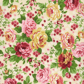 Serene Garden 3112-44 Master Floral by Mary Jane Carey for Henry Glass Fabrics, Image