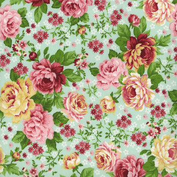 Serene Garden 3112-76 Master Floral by Mary Jane Carey for Henry Glass Fabrics, Image