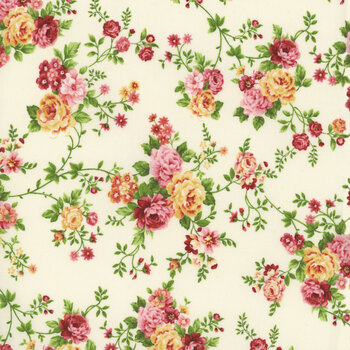 Serene Garden 3113-44 Floral Vines by Mary Jane Carey for Henry Glass Fabrics, Image