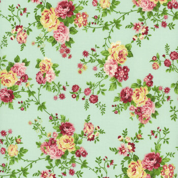 Serene Garden 3113-76 Floral Vines by Mary Jane Carey for Henry Glass Fabrics, Image