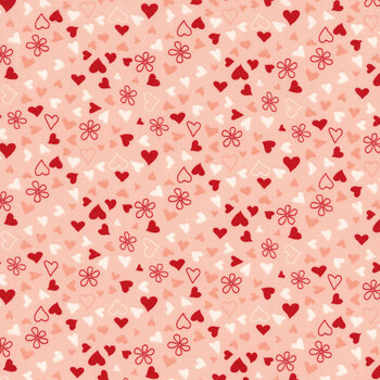 I Love Us C13964-BLUSH Scattered Hearts by Riley Blake Designs REM, Image