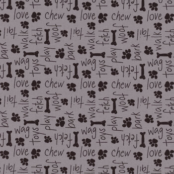 Paw-sitively Awesome 7451-99 Gray by Sweet Cee Creative for Studio E Fabrics, Image