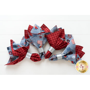  Cloth Napkins Kit - Red, White, and True - Makes 4, Image