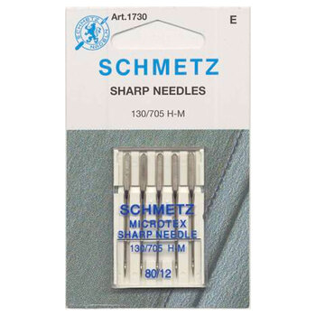 Schmetz Microtex Needles - Size 80/12 - 5ct, Image