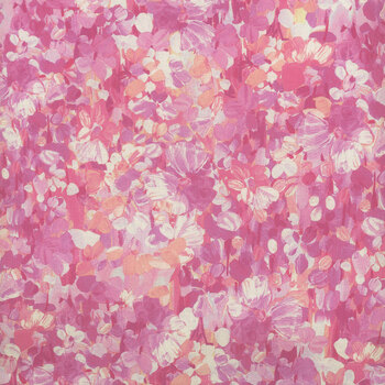 Painterly Petals - Meadow 22273-10 Pink by Robert Kaufman Fabrics, Image