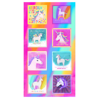 Unicorn Love Y4085-55M Multicolor Panel by Clothworks, Image