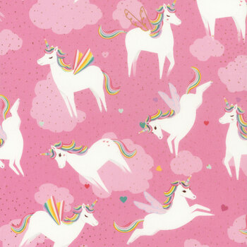 Unicorn Love Y4089-76M Light Fuschia from Clothworks REM #9, Image