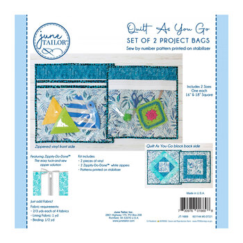 Quilt As You Go Set of 2 Project Bags - White Zipper, Image