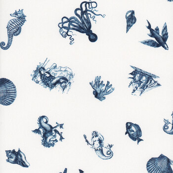 Siren's Call 29996-E Nautical Toss by Dan Morris for Quilting Treasures Fabrics, Image