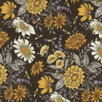Honey & Lavender 56083-17 Charcoal by Deb Strain for Moda Fabrics, Image