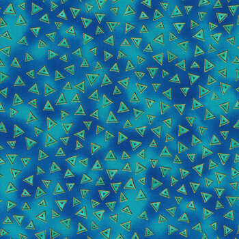 Laurel Burch Basics Y0841-34M Dark Aqua Metallic by Clothworks, Image