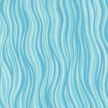 Laurel Burch Basics Y1331-32SM Light Aqua Silver Metallic by Clothworks