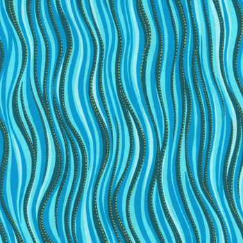 Laurel Burch Basics Y1331-33M Aqua Metallic by Clothworks