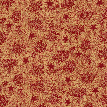 Quiet Grace 932-88 Red by Kim Diehl for Henry Glass Fabrics, Image