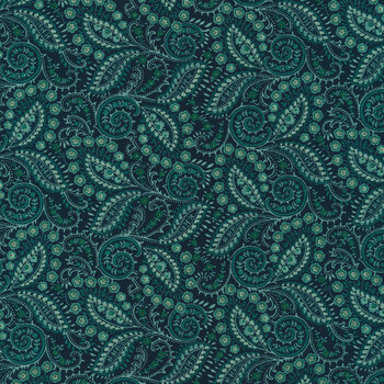 Quiet Grace 934-77 Navy by Kim Diehl for Henry Glass Fabrics, Image