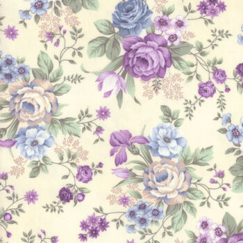 Twilight Garden Flannel 3191F-44 Cream by Mary Jane Carey for Henry Glass Fabrics, Image