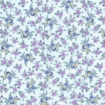 Twilight Garden Flannel 3192F-17 Lt Blue by Mary Jane Carey for Henry Glass Fabrics, Image