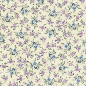 Twilight Garden Flannel 3192F-44 Cream by Mary Jane Carey for Henry Glass Fabrics, Image