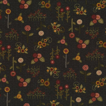 Home Sweet Home 3167-99 Black by Debbie Busby for Henry Glass Fabrics, Image