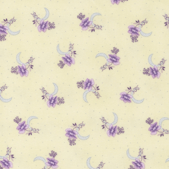 Twilight Garden Flannel 3194F-44 Cream by Mary Jane Carey for Henry Glass Fabrics, Image