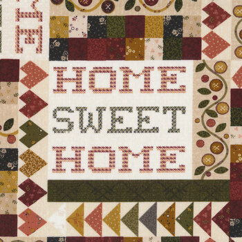 Home Sweet Home 3173-33 Cream by Debbie Busby for Henry Glass Fabrics, Image