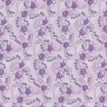 Twilight Garden Flannel 3195F-55 Lilac by Mary Jane Carey for Henry Glass Fabrics, Image