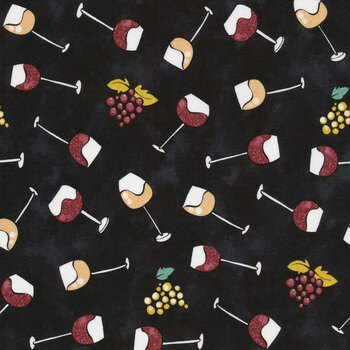 Whiskers & Wine 26884-99 by Bonnie Lemaire for Northcott Fabrics, Image