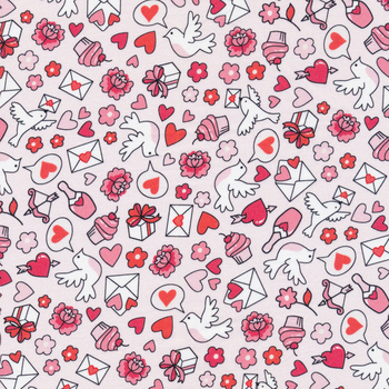 Lovey Dovey 10399-21 by Patrick Lose for Northcott Fabrics, Image