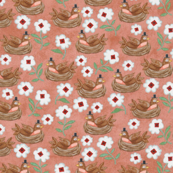 Hop Hop Hooray C14273-CORAL by Teresa Kogut for Riley Blake Designs, Image