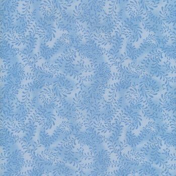 Essentials Swirling Leaves 27650-440 Light Blue by Wilmington Prints, Image