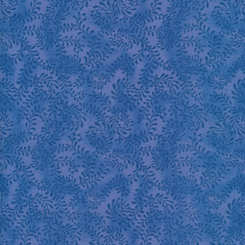 Essentials Swirling Leaves 27650-441 Light Royal Blue by Wilmington Prints, Image