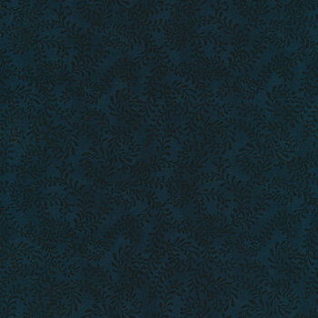 Essentials Swirling Leaves 27650-444 Navy by Wilmington Prints, Image