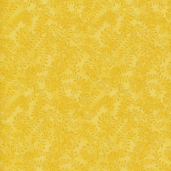 Essentials Swirling Leaves 27650-555 Lemon Yellow by Wilmington Prints, Image