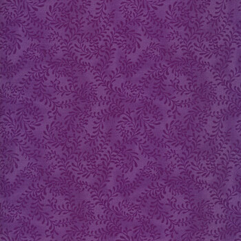 Essentials Swirling Leaves 27650-606 Purple by Wilmington Prints, Image