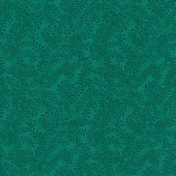 Essentials Swirling Leaves 27650-774 Dark Teal by Wilmington Prints, Image