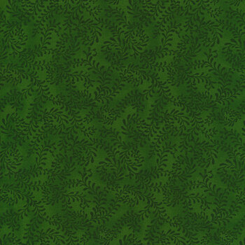 Essentials Swirling Leaves 27650-779 Forest Green by Wilmington Prints, Image