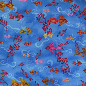 Oceanica 22409-4 Blue by Robert Kaufman Fabrics, Image