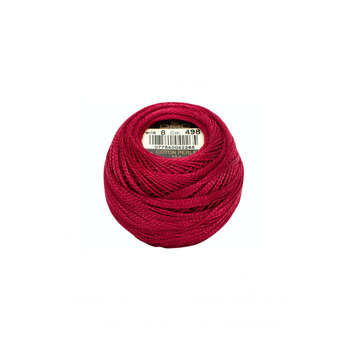 DMC Perle Cotton Ball 498 Dark Red - Size 8