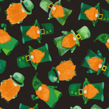 Lucky Green CD2380-Black by Gail Cadden from Timeless Treasures Fabrics, Image