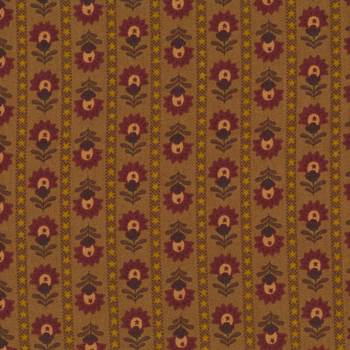 Wit & Wisdom 1418-33 Folk Art Stripe Chestnut by Kim Diehl for Henry Glass Fabrics REM, Image