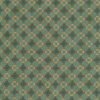 Wit & Wisdom 1420-11 Diamond Blossom Aqua by Kim Diehl for Henry Glass Fabrics