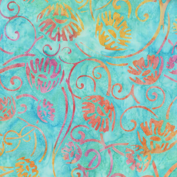 Graceful - Artisan Batiks 22482-81 Turquoise by Robert Kaufman Fabrics, Image