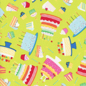 This Calls for Cake 1182-66 Green by Henry Glass Fabrics, Image