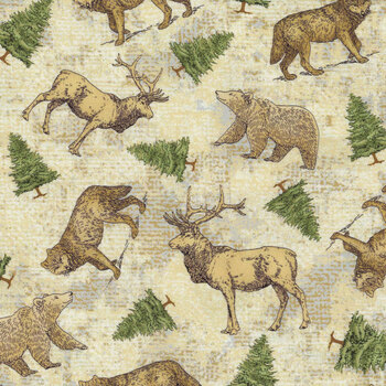 Ah, Wilderness CX11499-BEIG-D by Michael Miller Fabrics, Image