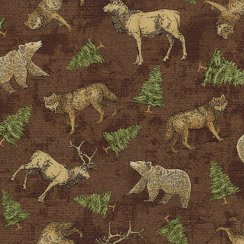 Ah, Wilderness CX11499-BROW-D by Michael Miller Fabrics, Image