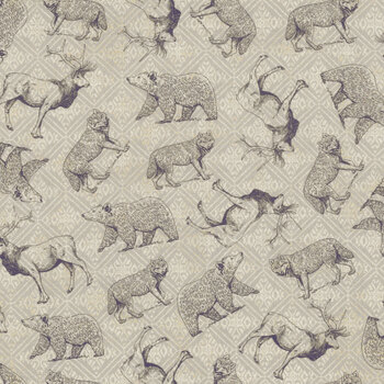 Ah, Wilderness CX11500-GRAY-D by Michael Miller Fabrics, Image